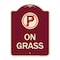 Signmission On Grass With No Parking Symbol Heavy-Gauge Aluminum Architectural Sign, 24" x 18", BU-1824-23527 A-DES-BU-1824-23527 - alternate 1